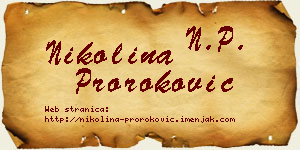 Nikolina Proroković vizit kartica
